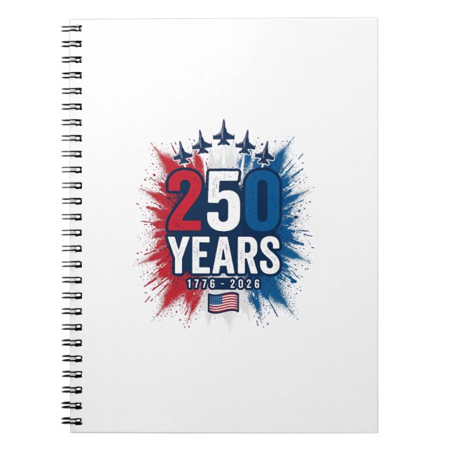 Cuaderno Diseño vectorial de aniversario de Jets Patriótico (Frente)