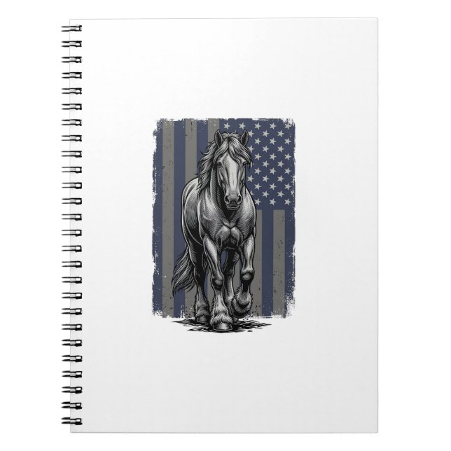 Cuaderno diseño vectorial de bandera de caballo de tiro pat (Frente)