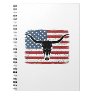 Cuaderno Diseño vectorial de calavera de Longhorn de bander
