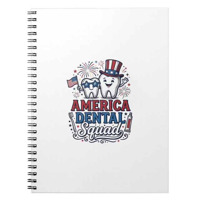 Cuaderno Diseño vectorial de diente patriótico del equipo d (Frente)