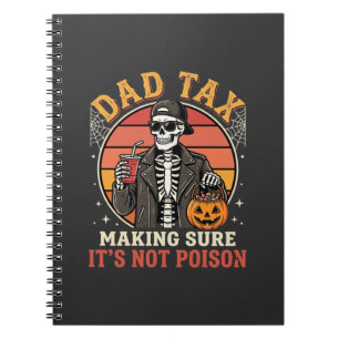 Cuaderno Diseño vectorial de esqueleto de impuestos de papá