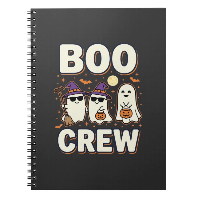 Cuaderno Diseño vectorial de fantasmas de Halloween de Boo  (Frente)
