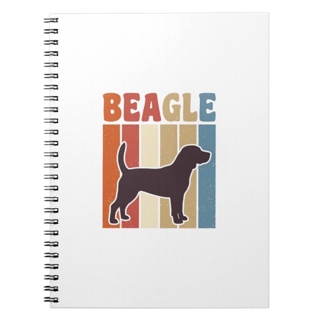 Cuaderno Diseño vectorial de franja retro de perro Beagle v (Frente)