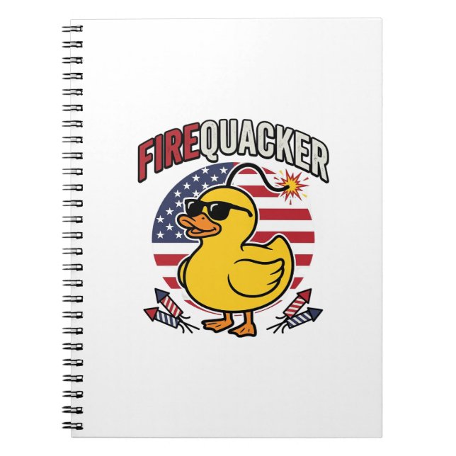 Cuaderno Diseño vectorial de fuegos artificiales de pato pa (Frente)
