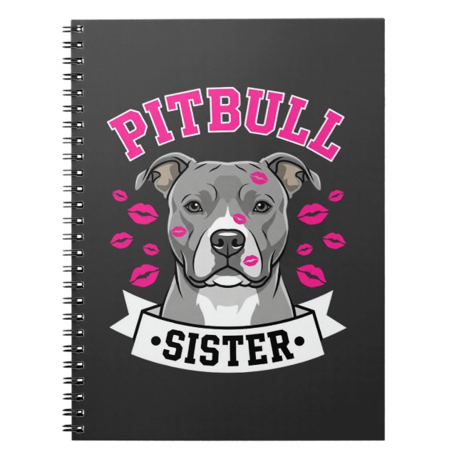 Cuaderno Diseño Vectorial de Hermana Amante de Pitbull (Frente)