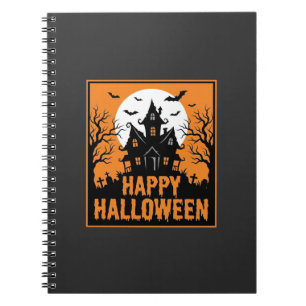 Cuaderno Diseño vectorial de silueta de casa embrujada de H