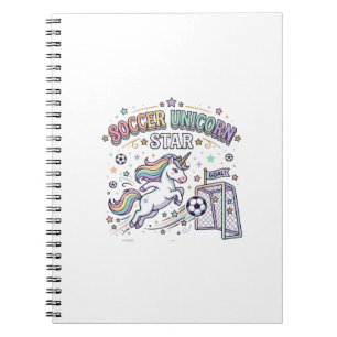 Cuaderno Diseño Vectorial Divertido Estrella Fútbol Unicorn