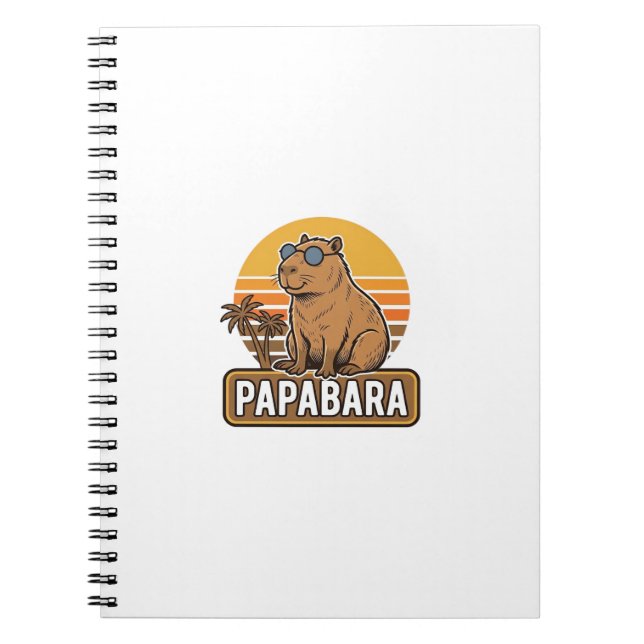 Cuaderno Diseño vectorial PAPABARA Capybara padre retro_1 (Frente)