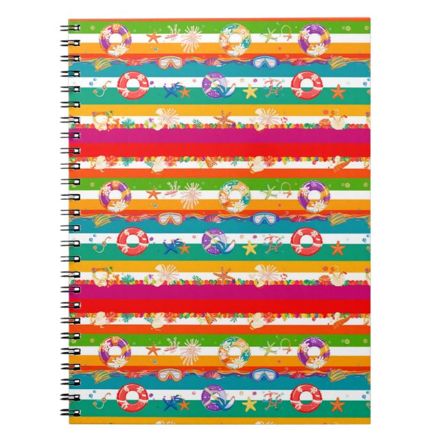 Cuaderno Diseño vibrante de verano con tema de playa (Frente)