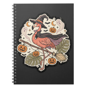 Cuaderno Diseño vintage de flamenco espeluznante de Hallowe