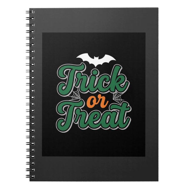 Cuaderno Diseño web de murciélago de truco o trato de Hallo (Frente)
