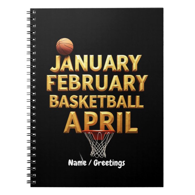 Cuaderno Diseños de abril de baloncesto de enero de Guay (Frente)