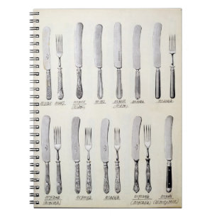 Cuaderno Diseños de los cubiertos, de un catálogo comerci