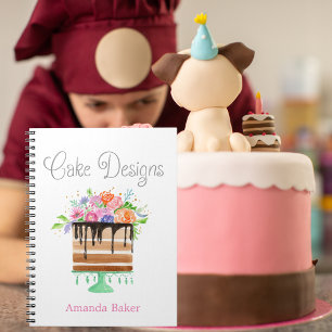 Cuaderno Diseños de Pasteles Florales con Acuarela