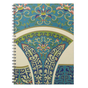 Cuaderno Diseños orientales azules con caras sonrientes