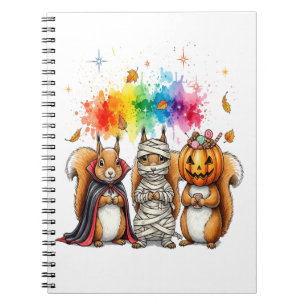 Cuaderno Disfraz de ardillas raras de Halloween