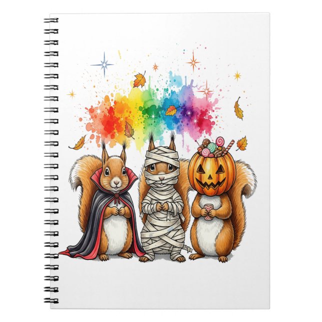 Cuaderno Disfraz de ardillas raras de Halloween (Frente)