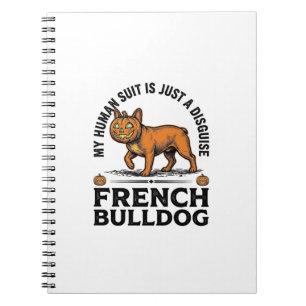 Cuaderno Disfraz de camisa de calabaza de Bulldog Francés d