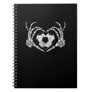 Cuaderno Disfraz de esqueleto para el corazón del fútbol co