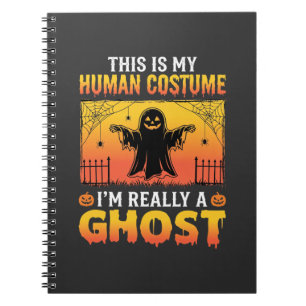 Cuaderno Disfraz de Fantasma Vintage de Halloween para Huma