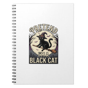 Cuaderno Disfraz de Gato Negro Vintage Camiseta de Bruja de