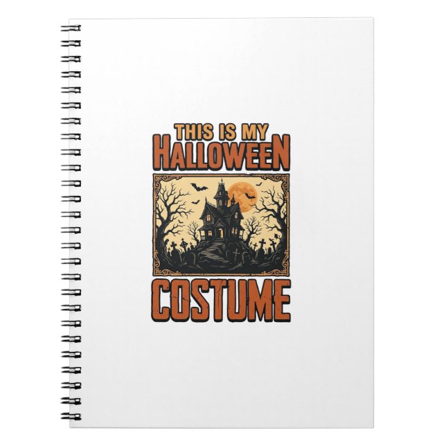 Cuaderno Disfraz de Halloween Casa Embrujada Camiseta Vinta (Frente)