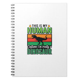 Cuaderno Disfraz De Humano De Dinosaurio Divertido Hallowee