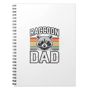 Cuaderno Disfraz de mapache vintage grabado diseño vectoria