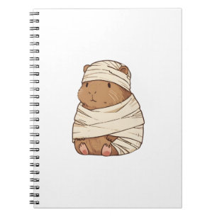 Cuaderno Disfraz de momia de capybara Kawaii para Halloween