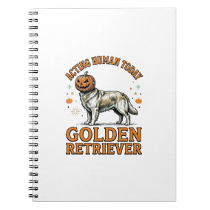 Cuaderno Disfraz de perro de calabaza de Halloween Retrieve