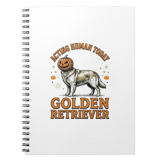 Cuaderno Disfraz de perro de calabaza de Halloween Retrieve (Frente)