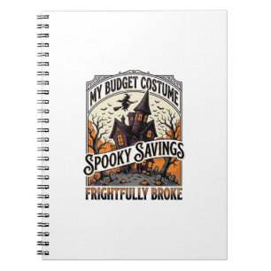 Cuaderno Disfraz divertido de Halloween Bruja rota Casa emb