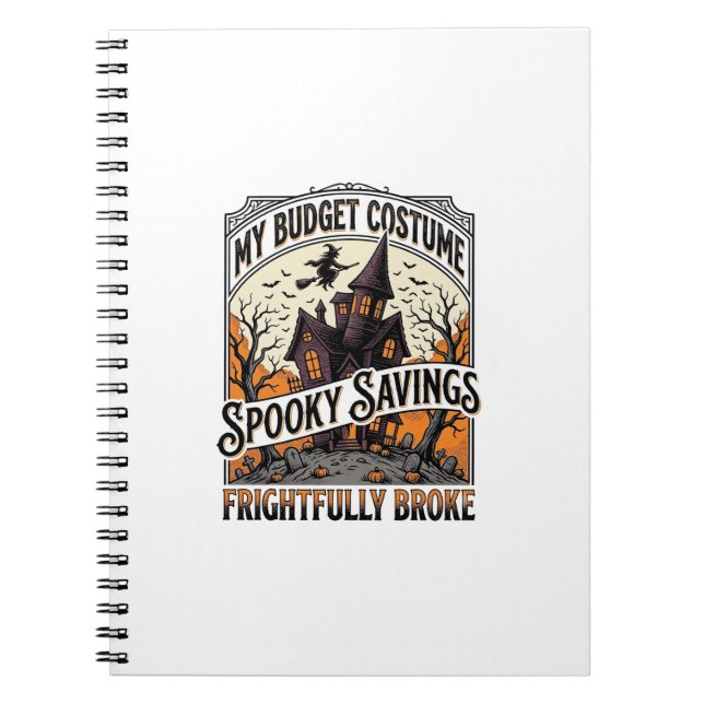 Cuaderno Disfraz divertido de Halloween Bruja rota Casa emb (Frente)
