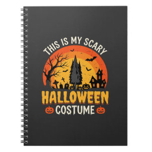 Cuaderno Disfraz espantoso de Halloween diseño vintage de p