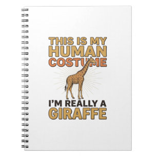 Cuaderno Disfraz Humano de Jirafa Divertida Grabado Vintage
