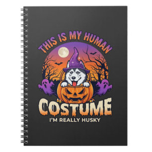 Cuaderno Disfraz Humano Husky Calabaza Halloween Fantasmas_