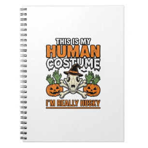 Cuaderno Disfraz Humano Husky Divertido Camiseta Perro Hall