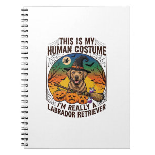 Cuaderno Disfraz Humano Labrador Retriever Bruja de Hallowe