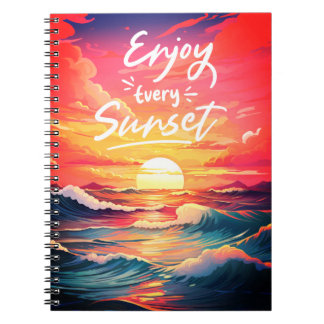 Cuaderno Disfruta de cada portátil Océano Sunset