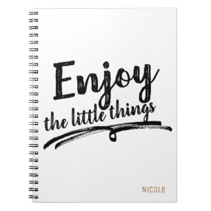 Cuaderno DISFRUTA DE LAS PEQUEÑAS COSAS Tipografía Personal
