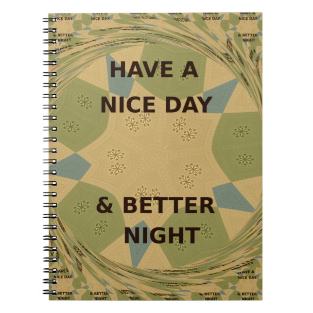 Cuaderno Disfruta de un buen día y mejor arte nocturno (Frente)