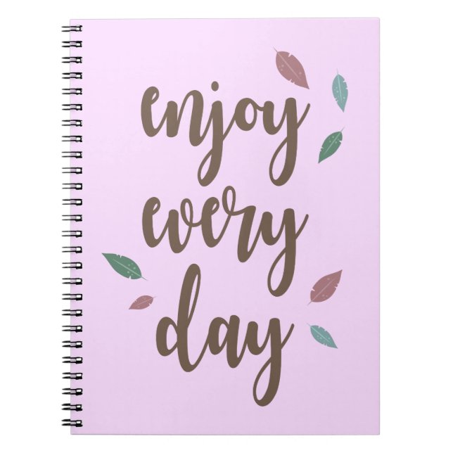 Cuaderno Disfruta de un texto de motivación de plumas todos (Frente)