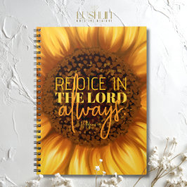 Cuaderno Disfruta en el Señor siempre Phil. 4:4 Girasol No