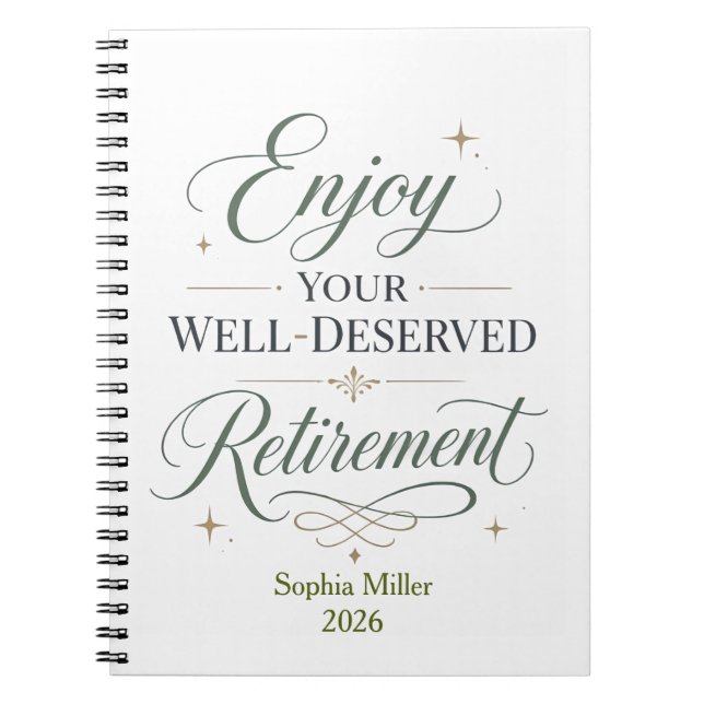 Cuaderno Disfruta Tu Merecida Jubilación Personalizada  (Frente)