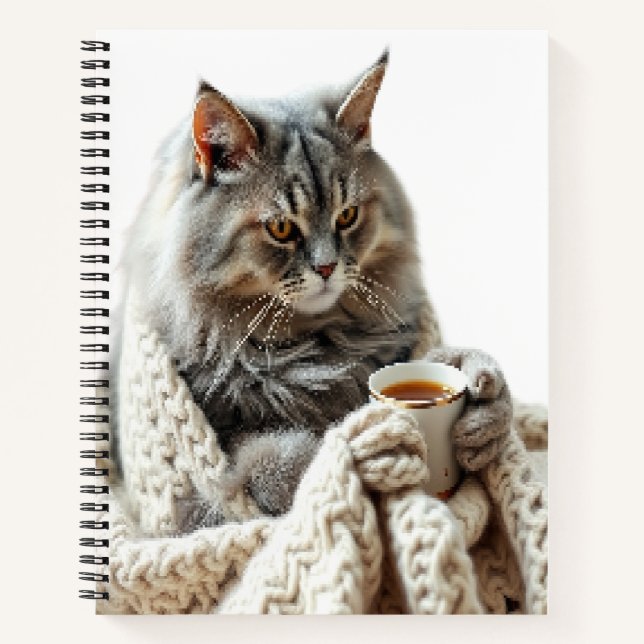 Cuaderno Disfrutar del té de invierno del gato (Anverso)