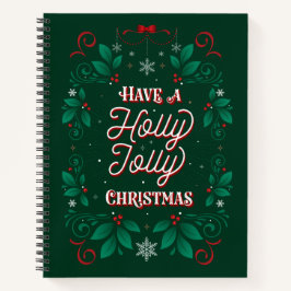 Cuaderno Disponer de un bloc de notas para Navidades holly