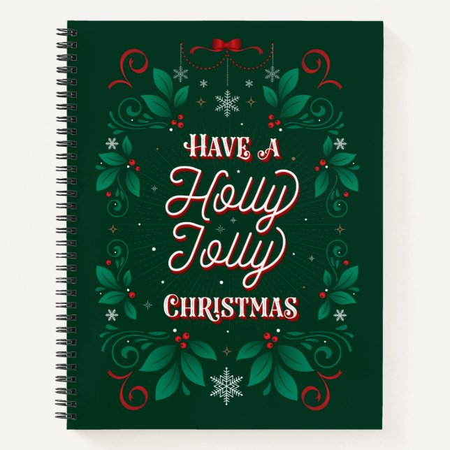 Cuaderno Disponer de un bloc de notas para Navidades holly  (Anverso)