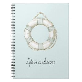 Cuaderno Dispositivo Flotante Redondo Blanco Menta Mar Océa