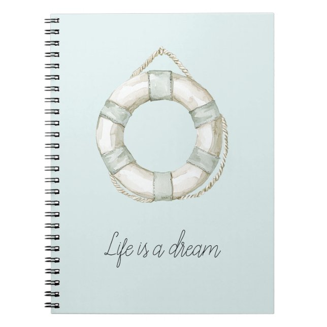 Cuaderno Dispositivo Flotante Redondo Blanco Menta Mar Océa (Frente)