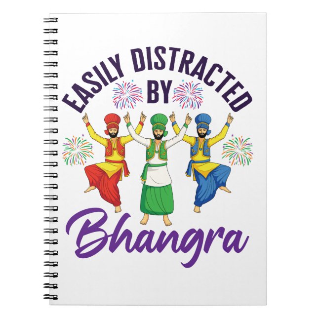 Cuaderno Distraído fácilmente por la danza Bhangra Punjabi (Frente)